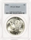 1923 $1 PCGS MS65 Morgan Silver Dollar - Looks Undergraded - Solid Blue Label