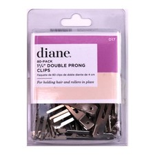 Diane 1.75" Double Prong Hair Clips Rustproof Aluminum, Reusable, 80 Pack