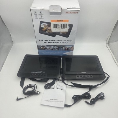 SYLVANIA SDVD1037 10.1'' Dual Screen Portable DVD Player - Black Tested Works
