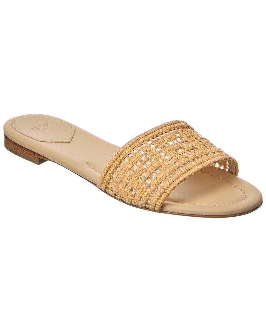 Fendi Sunshine Mesh - Raffia Sandal Womens Brown 395 111290₽
