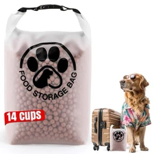 Pet Food Storage Bag for Travel - Transparent Leak-Proof Dog Food Container w...