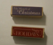 The Miracle Of Christmas & Happy Holidays 2pc Rubber Stamps Studio G