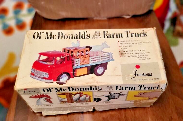 vintage japan tin frankonia toys ol mcdonald farm truck with vintage japan tin frankonia toys ol mcdonald farm truck with