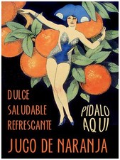 Decor Quality Decoration Poster.Orange juice.Spanish cafe interior art.6536