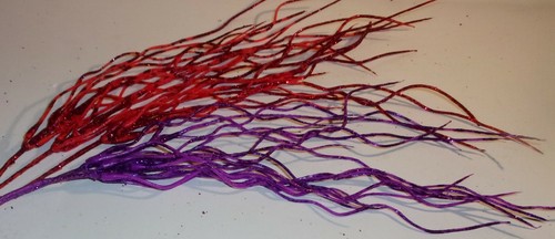 5 Artificial FEATHERY Glitter TWIGS Holiday-Wreaths-Garlands PURPLE+RED Picks - Picture 5 of 5