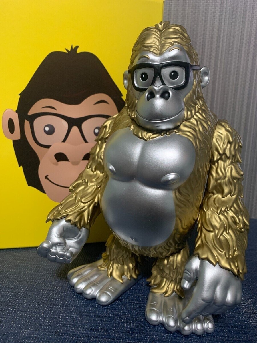 ゴリラ ソフビ フィギュア アートトイ JAMES GROMAN NEW James Groman GoGORILLA Ape Kong Metallic Gold TKOM