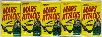 Mars Attacks Topps Heritage Attack From Space Card Pack Lot 5 Sealed Packs
