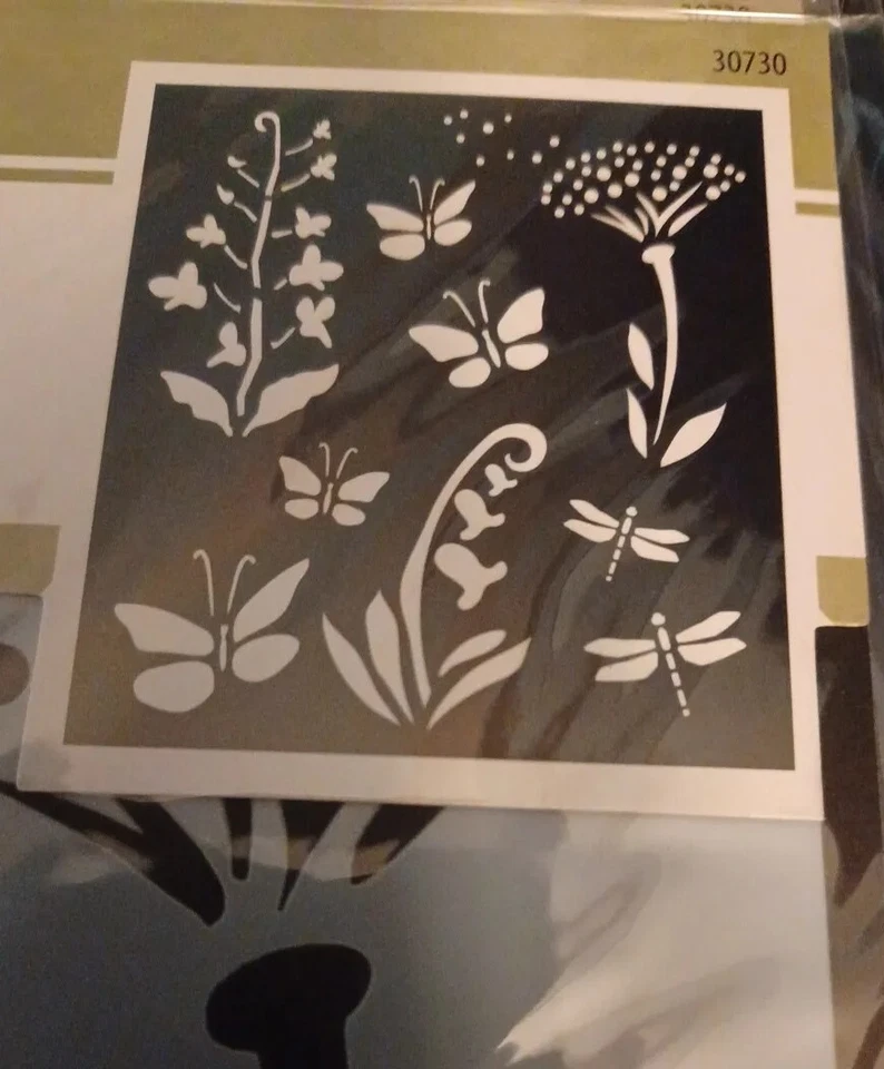 Plantillas reutilizables de flores silvestres y mariposas FolkArt de 1 pieza 8 1/2" x 9 1/2" nuevas Foto 2 de 4