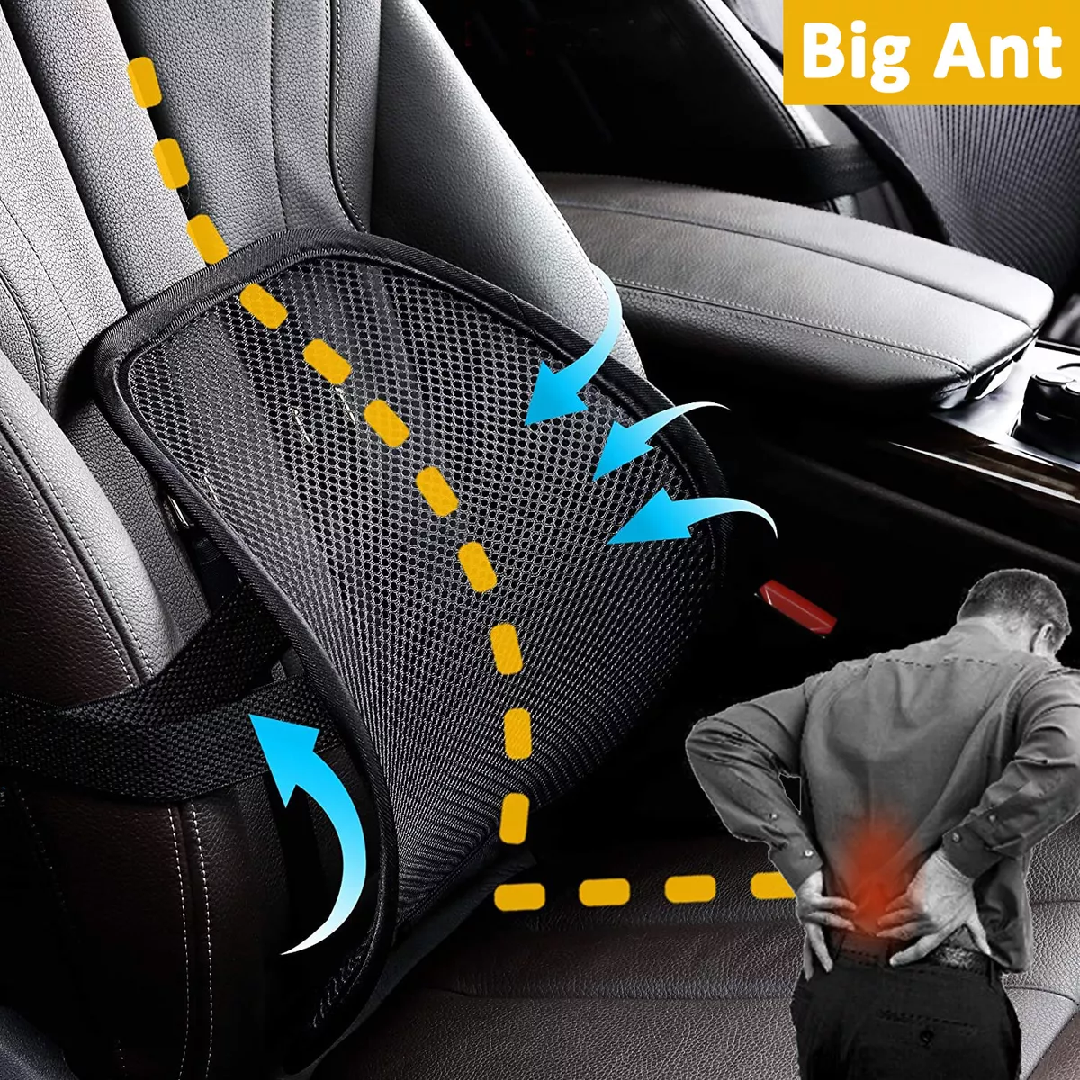 Lumbar Support Pillow for Office Chair Lumbar Support Car Seat With Mesh 2 Layer eBay