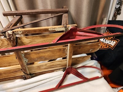 Vintage Radio Flyer Flexible Flyer Sled With Seat Back. Very Rare