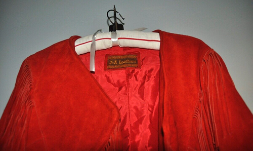Cowgirl Jacket, Red Leather, Fringed, Made in Mexico, Small Womens, Unworn. J &A - Picture 2 of 14