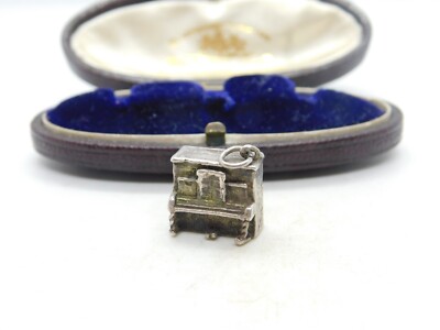 Sterling Silber Stand Up Klavier Charm Anhänger Vintage um 1970