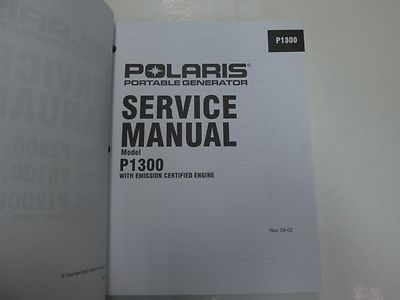 Polaris Generator Models P1300 P2800 P4100 P6100 P7500 P12000
