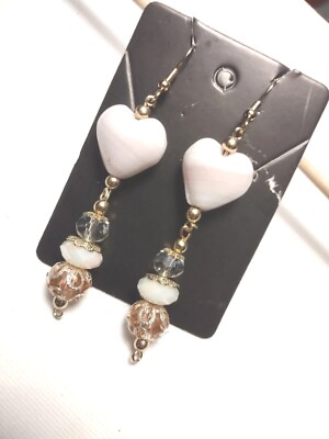 Creamie dreamie hearts dangle earrings