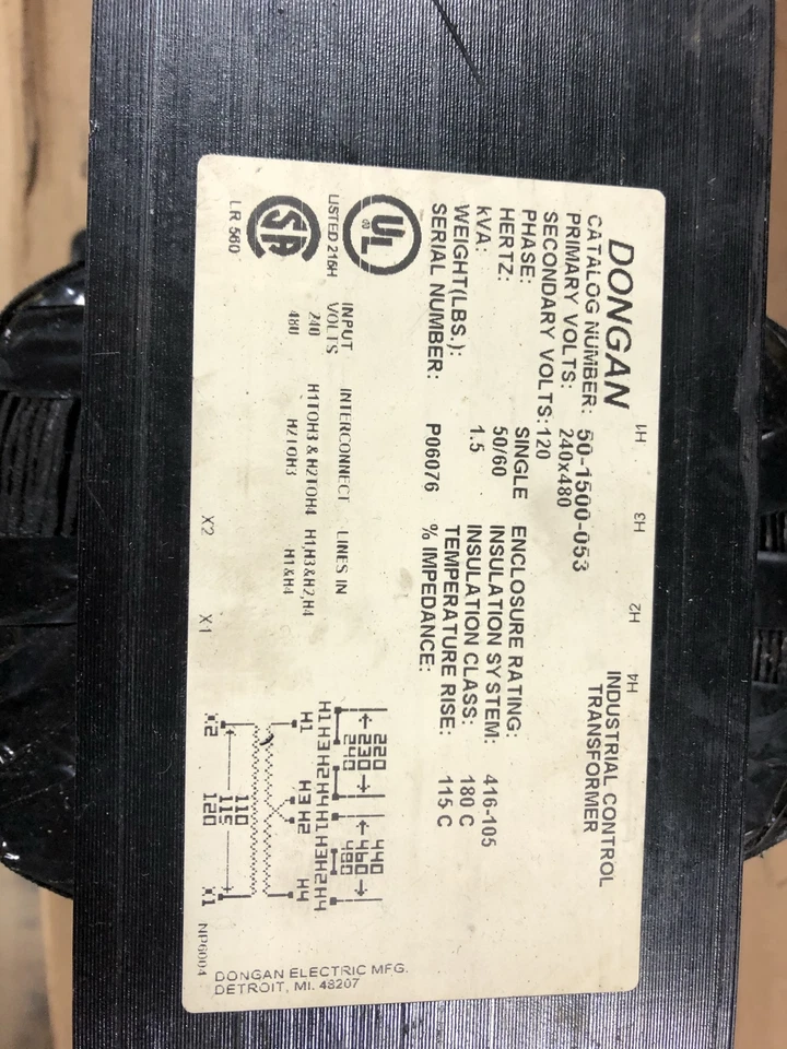 Transformador Dongan 50-1500-053 1,5 kVA Foto 4 de 4