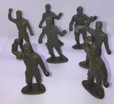 Vintage Early MPC RINGHAND Figures policeman officer Lot of 7 Olive Green