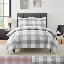 Sweet Home Collection Herringbone Weave Buffalo Check BIAB Comforter & Sheet Set