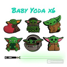 Baby Yoda Star wars Croc Charms Jibbitz Mandalorian x6 Baby Yodas Starwars Shoe 