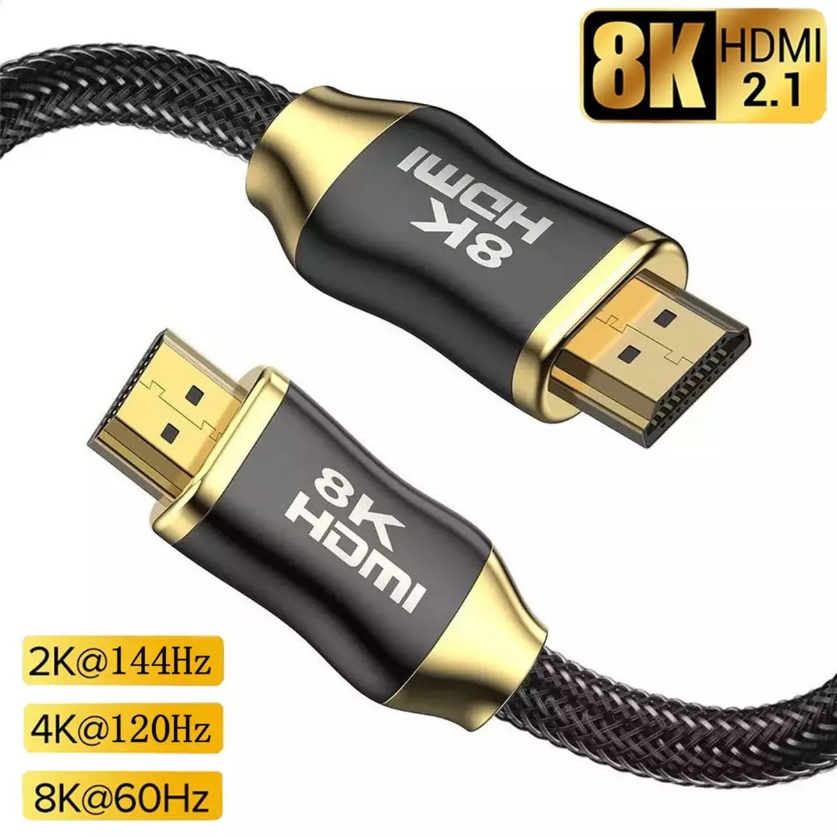 8K HDMI 2.1 Ultra High Speed Cable 48Gbps 4K@120 UHD 1M 2M 3M Gold PS5 XBOX  Sky