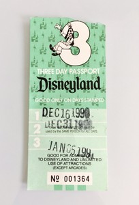 Vtg 1990 Disney Ephemera Disneyland 3 Day Passport Collectible Paper Ticket Ebay