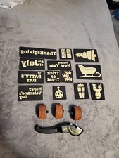 Stampin Up Lot - 3 Wheels, 1 Handle 13 Reversible Foam Stamps