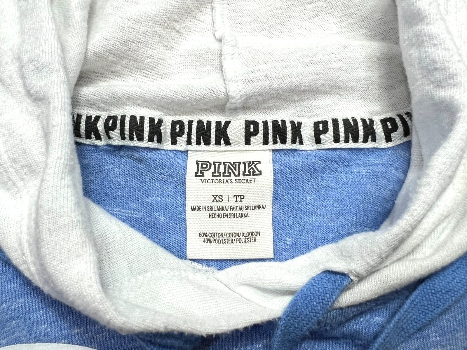 victoria-secret-vs love pink spellout colorblock white hoodie