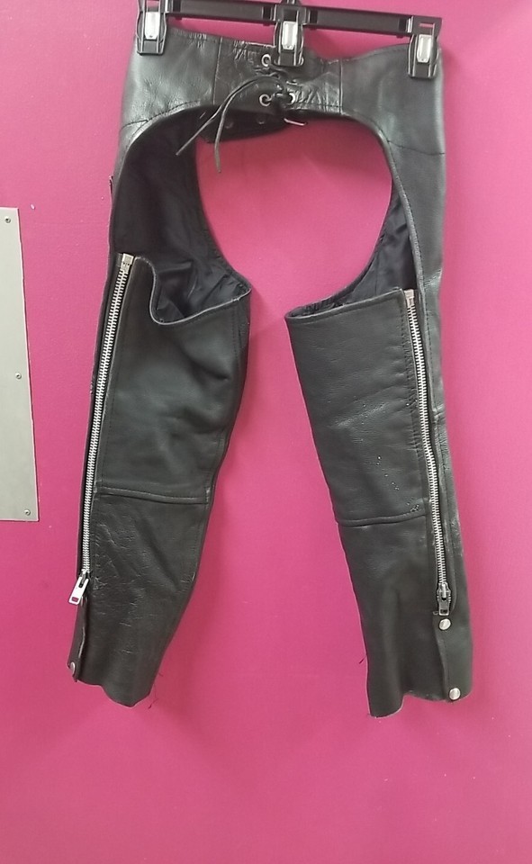 Child's USA Bikers Dream Apparel Motorcycle Chaps Black Leather eBay