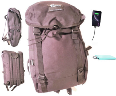 Multiuse Backpack w/ Fast Powerbank wireless 64GB Storage Grey