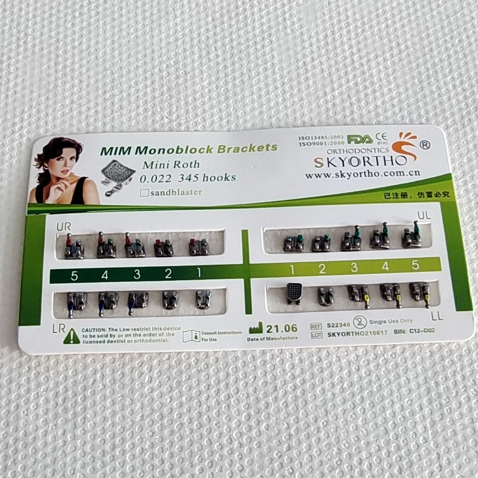 Kit de brackets de ortodoncia dental 0,022 brackets Roth NiTi arco alambre ligadura lazos Foto 4 de 4