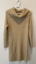 Philosophy Women Turtleneck Long Sleeve Sweater Dress Beige. Size Small 