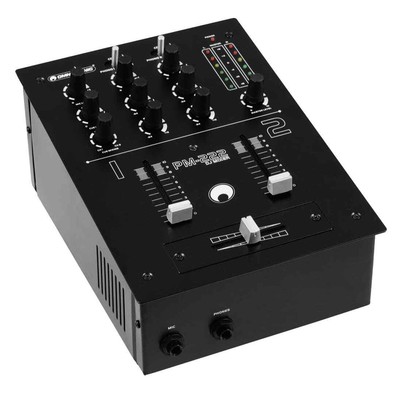 Omnitronic PM-222 2-Kanal-DJ-Mixer 2 Eingänge Mikrofoneingang CUE Vorhören Mobil