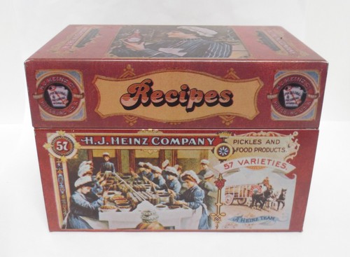 Vtg HJ Heinz Co Recipes Box Turn of Century Advertising Design Kitchen Metal
