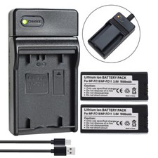 2x Battery Charger for Sony NP-FC10 NP-FC11 Cyber-shot DSC-P8L 1000 mAh 3.6V