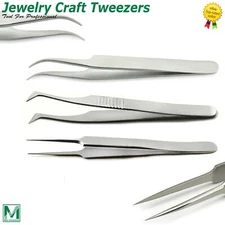 Jewelry Craft Tweezers Mobile Watch Repairing Electronic Anti-magnetic Set Of 3 
