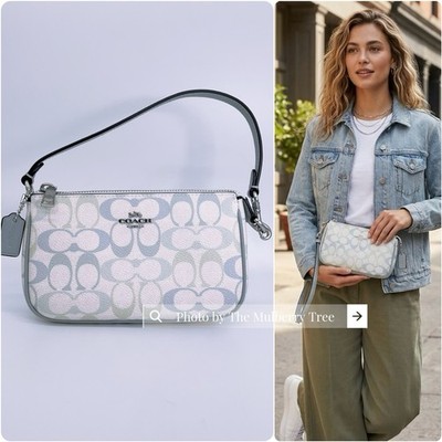 Coach CDW29 Nolita 19 In Pretty Signature Canvas Chalk Blue