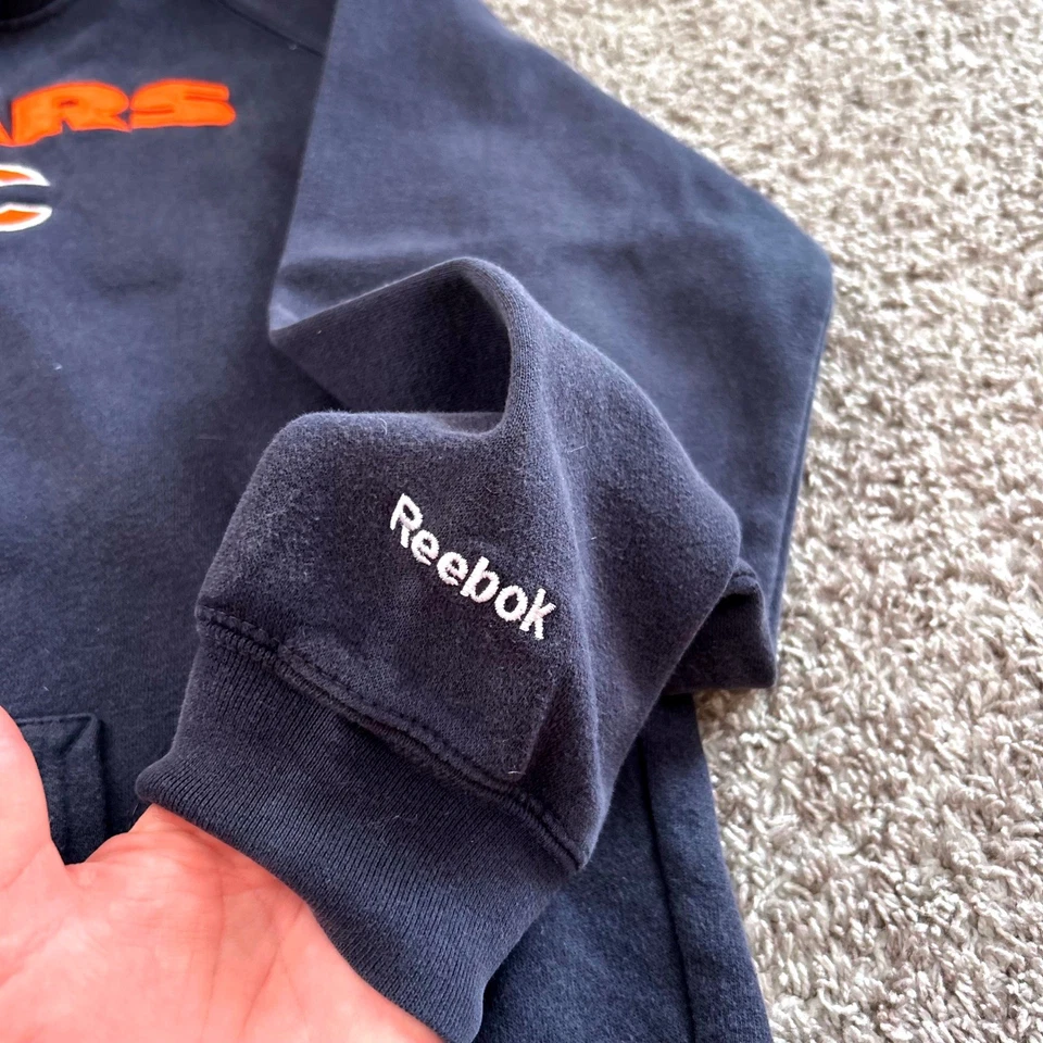 Pulôver moletom com capuz NFL Chicago Bears Reebok laranja azul infantil tamanho GG - Imagem 3 de 4
