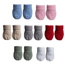 Newborn Baby Mittens Boys Girls Cable Knit Infants Toddlers Gloves 0-12 Months