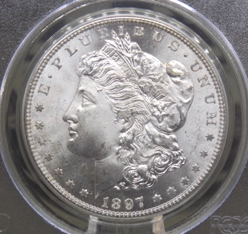 1897 "S" Morgan SILVER Dollar $1 PCGS MS66 #031 OGH Gem BU Unc Green ECC&C, Inc.