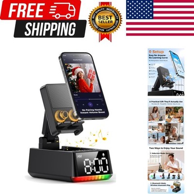 Bluetooth Speaker Birthday Gift for Men:Induction Cell Phone Stand HD Sound V...