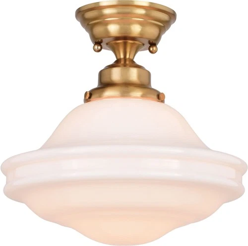 Vaxcel Lighting C0176 Huntley 1 Light 12"W Semi-Flush Ceiling - Brass - Picture 1 of 12
