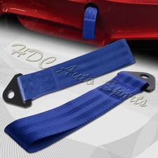 1 X Universal Blue Heavy Duty Car Racing Towing Hook Strap Bumper Front Rear