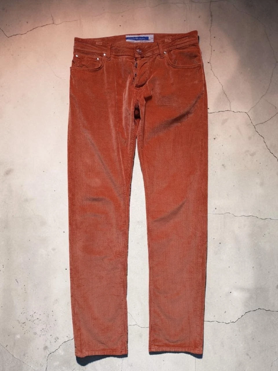 Jacob Cohen Bard Corduroy Jeans Terracotta Orange Men's Size 34 Luxury Made...