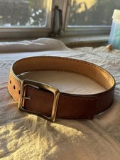 New Prada Brown Silver tone Buckle Ladies Belt 80/32