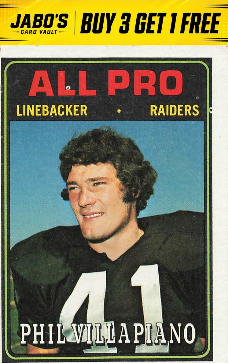Phil Villapiano #139 Football Cards 1974 Topps trading card — raw and PSA graded price guide
