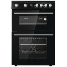 Image of Hisense HDE3211BBUK 60cm Electric Cooker with Ceramic Hob Black A Rated Double
