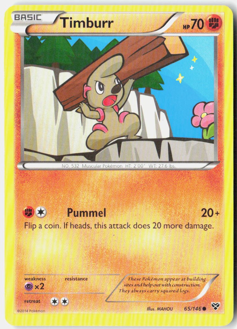 Timburr XY Base Set 65/146 Pokemon Card Normal
