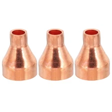 1" to 3/8" ID Copper Reducer, 3pcs 99.9% Reducing Coupling Pipe Tube Adapter