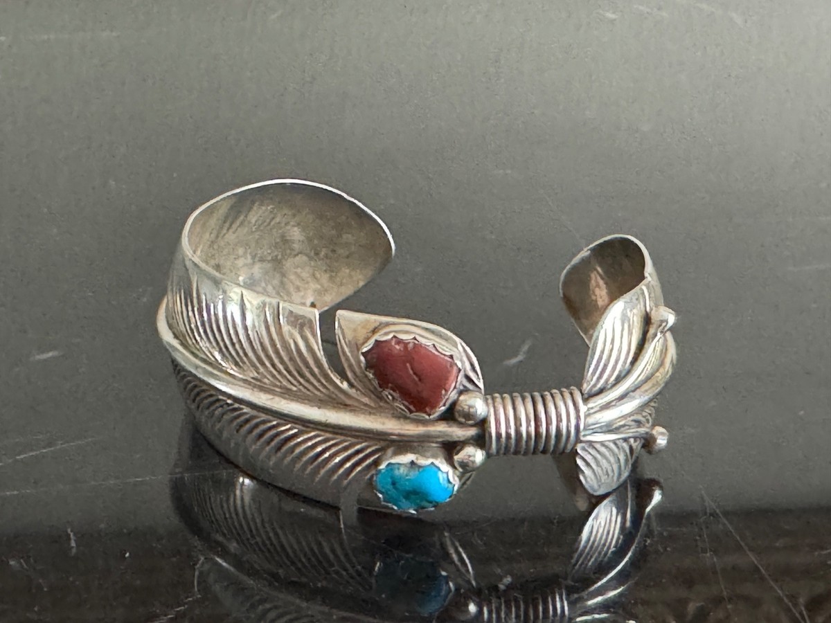 Native American Navajo Robert Vandover Sterling Silver Feather