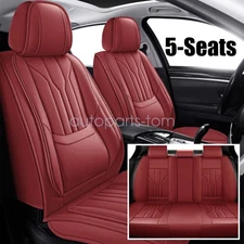 Full 5-Seats Set Fit For 2007-2023 Jeep Wrangler Luxury Leather Car Seat Covers