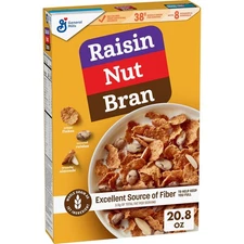 "Raisin Nut Bran Cereal, High Fiber Cereal Made with Whole Grain, 20.8 Oz "